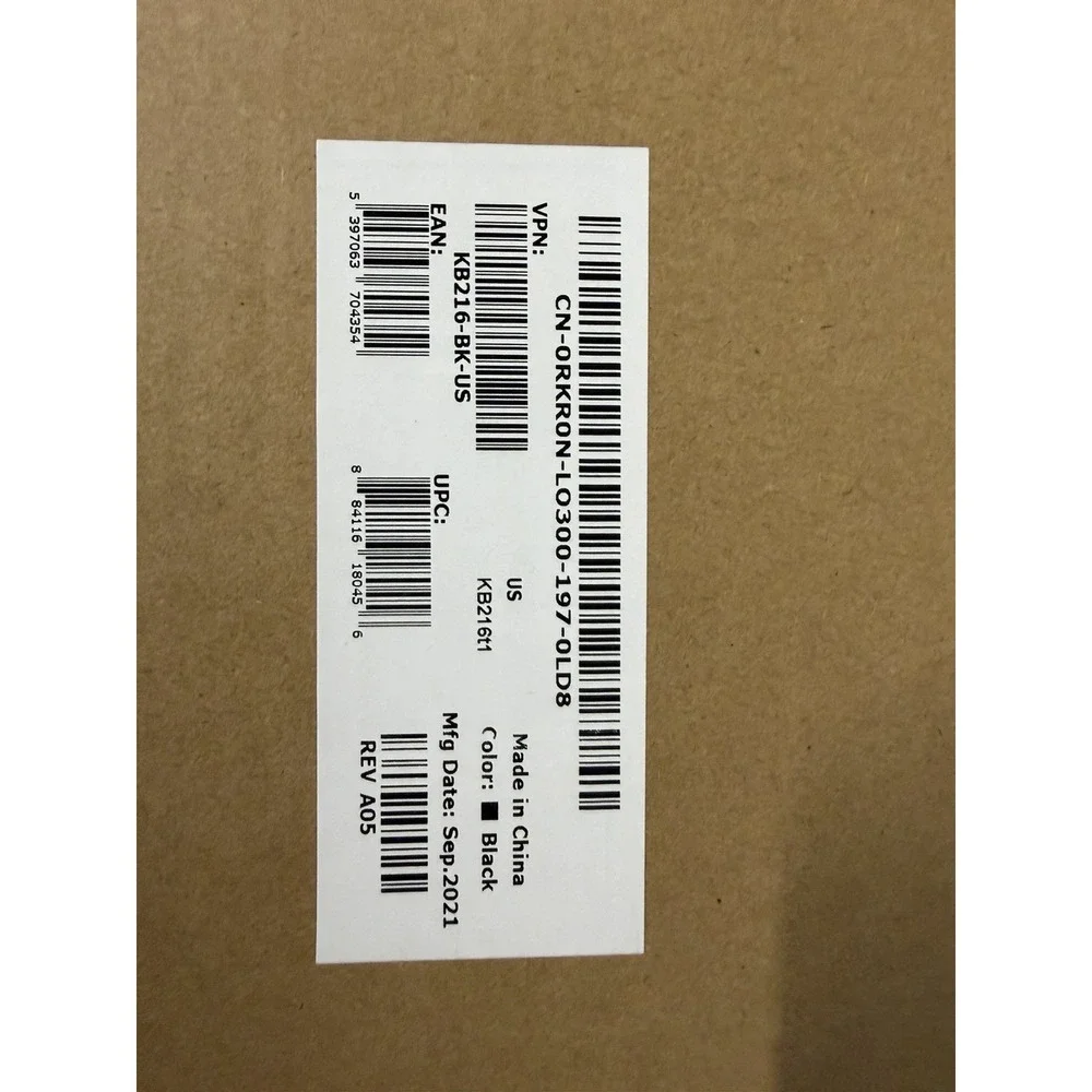 Dell‎ KB216-BK-US Wired USB Keyboard Black Quiet Keys Multimedia 2021 Rev A05
